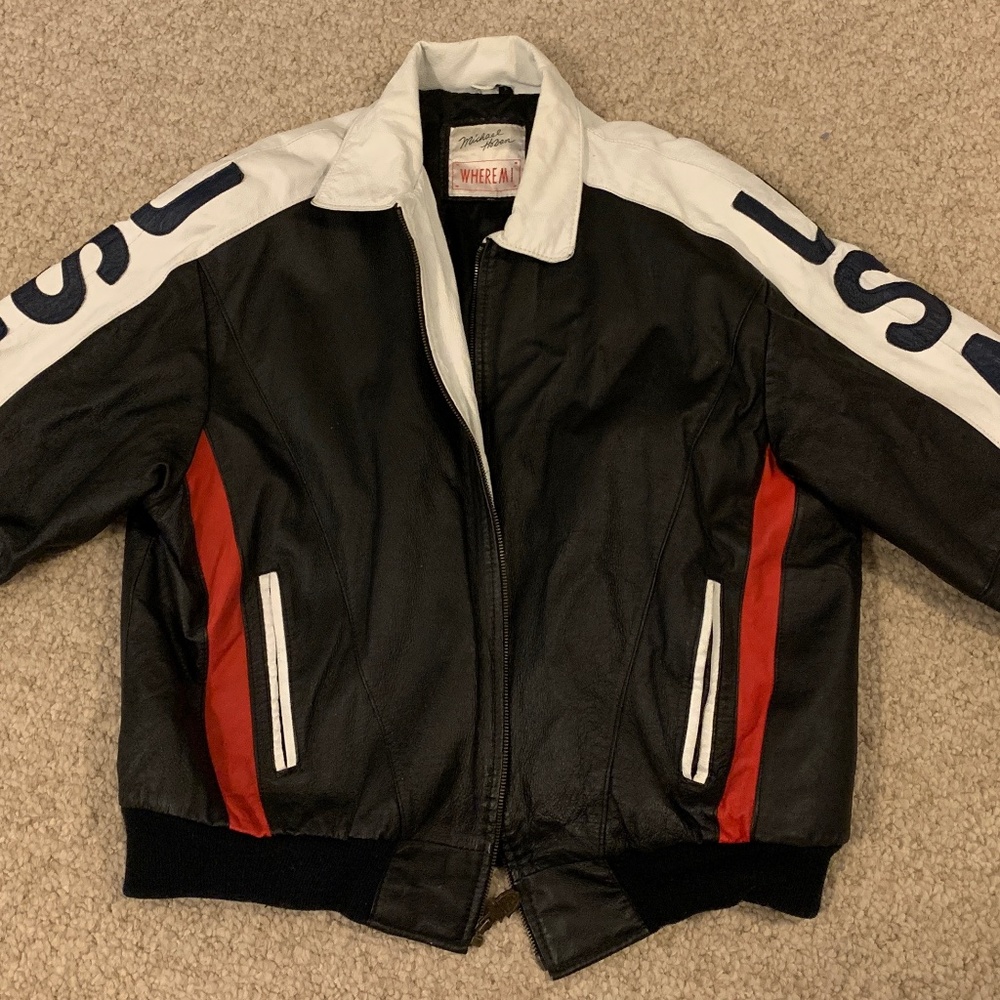 Michael Hoban Star Spangled Banner Leather Jacket